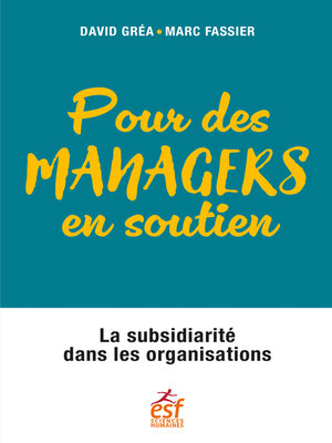 cover image of Pour des managers en soutien